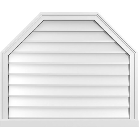 Ekena Millwork Octagonal Top Surface Mount PVC Gable Vent w/ 2"W x 2"P Brickmould Sill Frame, 36"W x 30"H GVPOT36X3003SN